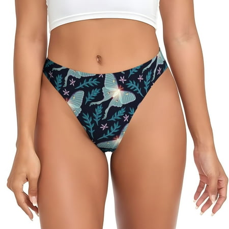 KLL Glowing Butterfly for Women Underwear Thongs Sexy G-String for Women Seamless Panties Undies Low Rise Thong Panties Fit for Everyday Wear/Yoga/Special-3X-Large