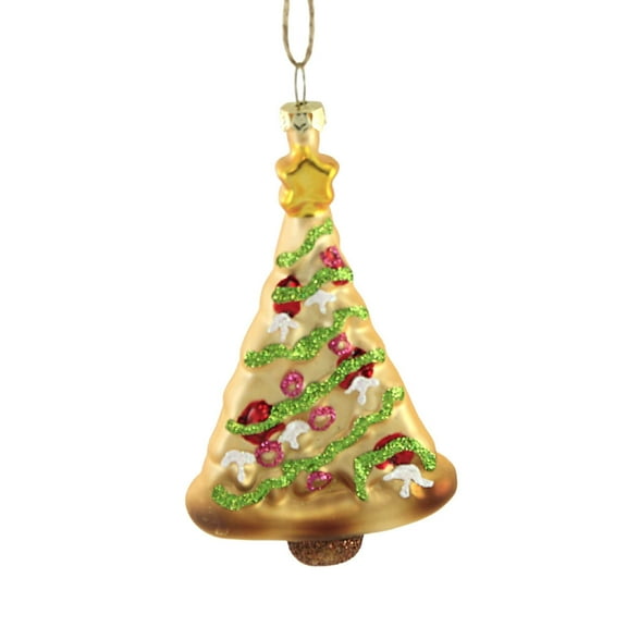 Pizza Tree - 1 Glass Ornament 5 Inch, Glass - Ornament Food Veggie Christmas Go4294