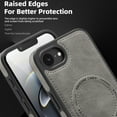 thumbnail image 5 of Allytechgroup Luxury Case for iPhone 16e with Hidden Kickstand, [Compatible with MagSafe], Premium PU Leather + Soft TPU Inner Shockproof Anti-Fall Protective Slim Fashion Case, Gray, 5 of 8