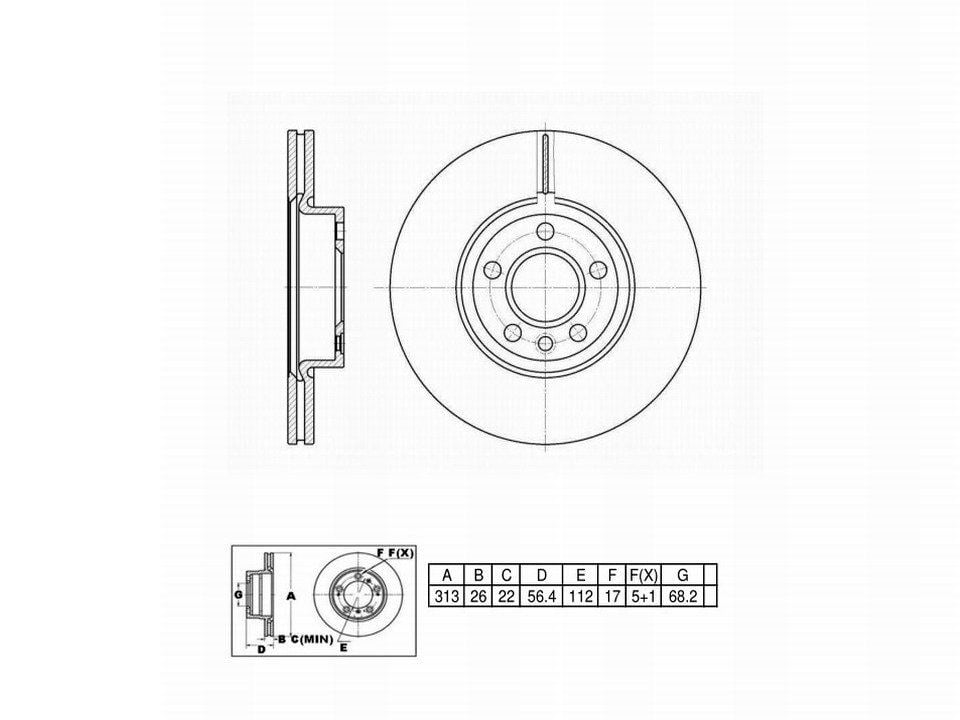 Winstop Brake Rotor, Front WS242864, Volkswagen EuroVan 2004-2001