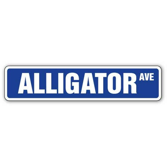 ALLIGATOR Street Sign gator hunting hunter signs skin | Indoor/Outdoor | 36" Wide