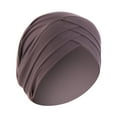 thumbnail image 2 of NMMUED Pre-tied Criss Cross Turban Women African Head Wrap Chemo Cancer Beanie Hair Loss Cap Modest Hat Coffee One Size, 2 of 5