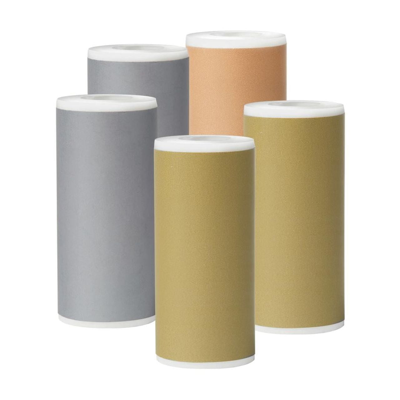 (2 pack) Core Innovations Metallic Adhesive Sticker Rolls, Thermal Printer Paper in Metallic & Holographic colors, (5) 2.18" Adhesive Rolls