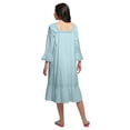 thumbnail image 4 of Moomaya Solid Long Sleeve Nightdress For Ladies Lace Neckline Nursing Nightwear, 4 of 6