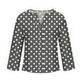 thumbnail image 5 of VEKDONE Women's Linen Button Shirts Fall Long Sleeve V-Neck Tunic Tops Polka Dot Print Plus Size Blouse Casual Loose Lightweight Pullover Top, 5 of 5