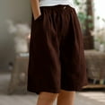 thumbnail image 2 of HXWCHs Women's Soft Plaid Print Button Front Sleepwear Pajama Shorts Casual Comfort Brown L, 2 of 5