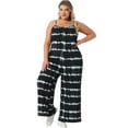 thumbnail image 3 of DARING DIVA Women's Plus Adjustable Strap Wide Leg Jumpsuit Casual 1X Black, 3 of 6