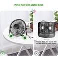 thumbnail image 3 of Ventilador de escritorio pequeño, mini ventilador de metal de refrigeración de mesa de escritorio USB portátil de 4 pulgadas alimentado por USB, viento de alta velocidad, funcionamiento sile, 3 of 5