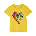 thumbnail image 2 of Sakmal Kids Clothes Boy And Girl Cotton Yellow Floral Crew Neck 3-7y Short Sleeve Daily Life Summer Outfits For Kids 2024, 2 of 5