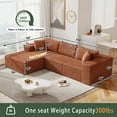 thumbnail image 5 of Meeyar 110" Cloud Sectional Couch with L-Shape Chaise, Boneless Modular Sofa for Living Room, Orange, 5 of 9