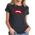 thumbnail image 1 of LA Pop Art Women's Premium Blend Word Art T-shirt - Savage Lips, 1 of 2
