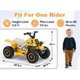 thumbnail image 3 of TOKTOO 6V 7Ah Powered Ride on ATV Toys, Electric Kids Car, 4 Wheeler Ride on Car w/ Music Player, Toddler Car for Boys Girls Aged 1-3 Years, Yellow, 3 of 8