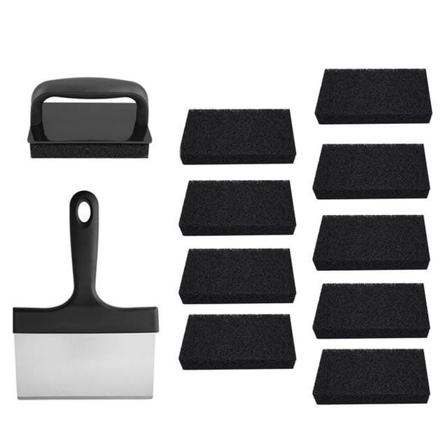 Grill Brush And Scraper Replaceable Scraper Cleaning Head,Grill Cleaning Kit Cleaner Tools Set Kitchen Cleaning Tool,BBQ Accessories Tools Set Gifts