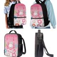 thumbnail image 2 of Jeiento Doughnut Axolotl Backpack and Lunch Box Set for Girls School Bookbag Lunch Bag Pencil Case Water Bottle Carrier Pink 4Pcs Kids Elementary Middle School Bag Packs Daycare Satchel, 2 of 7