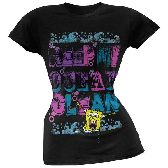 Spongebob Squarepants - Keep My Ocean Clean Juniors T-Shirt