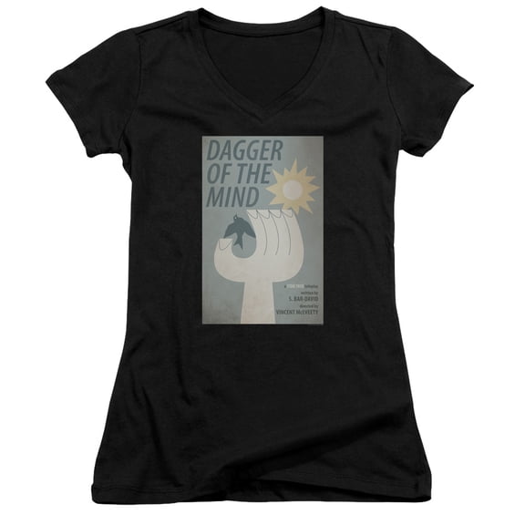 Star Trek Tos Episode 9 Junior Women's V-Neck T-Shirt Black