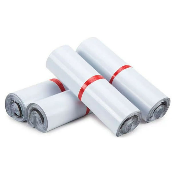 Yuarrent Bolsa de almacenamiento de 100 piezas, PE autoadhesivo, impermeable, paquete de mensajería factorial de negocios, organizador de Almacenamiento y organización del hogar Blanco
