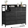 thumbnail image 2 of Negro cm de Anchoillow TV Soporte con Charging Station Ancho TV Soporte con Abierto Estante cm de Profundidadormitorio cm de Profundidadresser para Living Sala TV Soporte con 9 Cajones 9 Grande.., 2 of 7