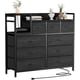 thumbnail image 2 of Negra willow mesa de tv: de anchura con estación de carga y abiertos estante, 9 - cajón dormitorio cómoda para sala de estar mesa de TV con grande almacenamiento, 2 of 8