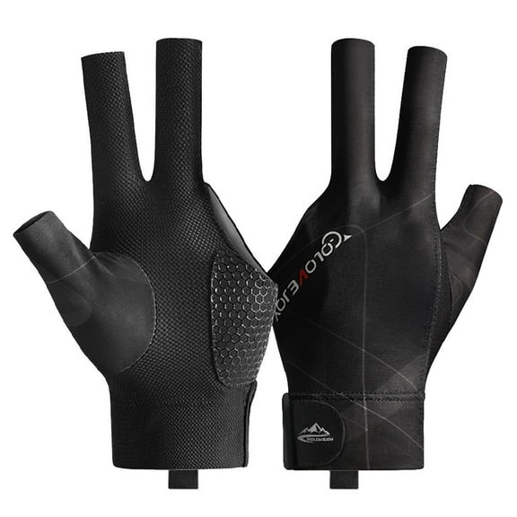 1pcs Snooker Pool Billiard Glove Cue Shooter Spandex 3 Finger Glove Black Left