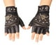 thumbnail image 2 of 1 par de guantes de esqueleto pirata con remaches de cuero artificial, guantes punk de medio dedo, guantes para hombre para andar en motocicleta y deportes al aire libre, 2 of 5