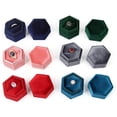 thumbnail image 3 of Biplut Portable Vintage Velvet Ring Jewelry Necklace Organizer Hexagonal Storage Box (Pink), 3 of 13