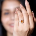 thumbnail image 4 of Rosec Jewels Real Fire Opal Oval Engagement Ring with Halo (6X8mm, AAA Grade) - Opal Statement Ring for Women - with Jewelry Box, 14K Yellow Gold, US 13.00, 4 of 9