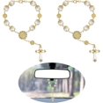 thumbnail image 1 of Car Cross Rosary For Rearview Mirror, Car Mirror Hanging Auto Rosary Rear View Mirror Pendant Car Hanging Accessories,2pcs, 1 of 5