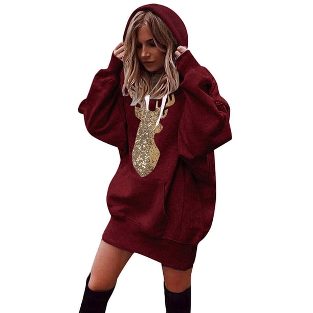Sudadera con capucha de manga larga con bolsillo para mujer Fridja nbo2195