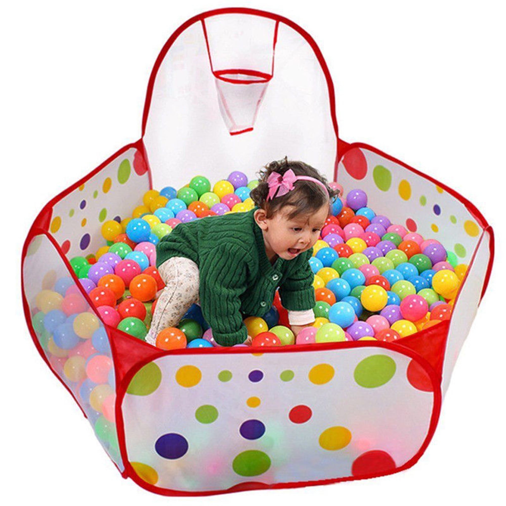 Mubineo Baby Ball Pit Play Tent, 6Sided Ball Pit with Basketball Hoop