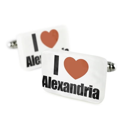 Cufflinks I Love Alexandria region: Egypt, Africa Porcelain Ceramic NEONBLOND