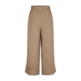 thumbnail image 5 of AUNVITO Women's Loose Fit Wide Leg Elastic Waistband Casual Pants with Pockets, 5 of 8