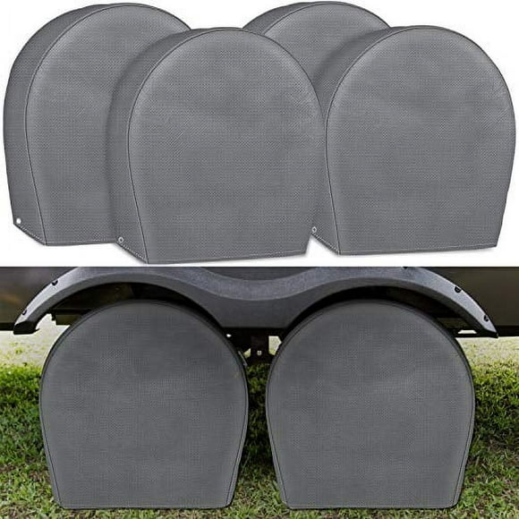 Leader Accessories 4-Pack Tire covers Fits 29-3175 Diameter Tires 5-ply Non-Woven Wheel covers, UV coating Tire Protectors for RV Trailer camper car Truck Jeep SUV Wheel, grey