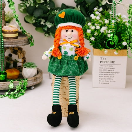 

Weerihhol St. Patrick s Day Ornament Cute Cartoon Long Legs Doll Doll Irish Green Leaf Festival Home Decorations Festivals Party Decoration Props Children s Christmas Keepsake Ornament Hippopotamus