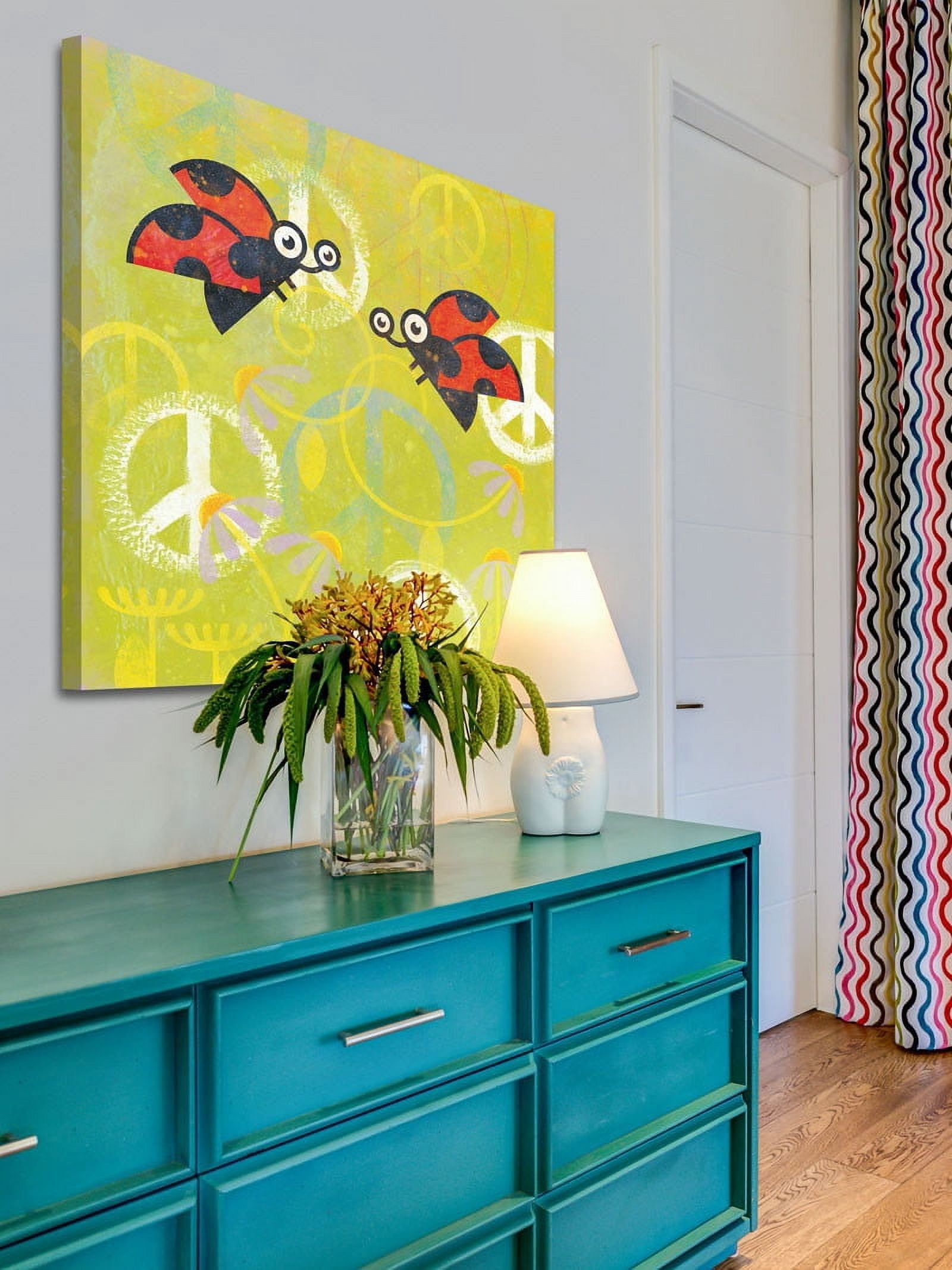 Marmont Hill "Peace Sign Ladybugs III" Painting Print on Canvas