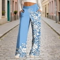 thumbnail image 2 of SBYOJLPB Women's Full Length Pants Fashionable Printed Drawstring Wide Leg Trousers Loose Casual Pocket Pants, 2 of 6