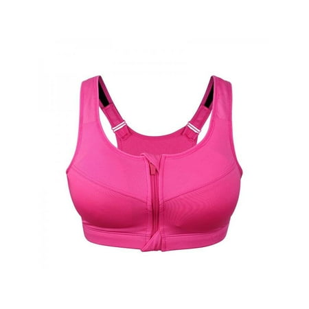 

Women Padded Seamless Sport Bra Front Zip Yoga Gym Fitness Workout Running Vest