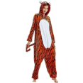thumbnail image 2 of Jumping Tiger Long Sleeve Onesie Men Women Flannel Warm Panda Pajama Onepiece Adult Animal Pajamas Onesies, 2 of 3