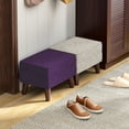 thumbnail image 5 of FAGAGA Small Storage Ottoman, Adjustable Foot Stool for Living Room, Step Stool Ottoman with Storage, Upholstered Linen Foot Rest for Bedroom, Dorm | Purple, 5 of 11
