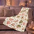 thumbnail image 6 of Cream Winter Watercolor with Snowflakes, Mittens, and Book, Warm Flannel Blanket for Living Room and Family Room, Art Lovers Valentine's Day Gift, Festive Home Decor, 6 of 9
