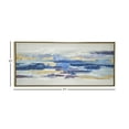 thumbnail image 4 of DecMode Blue Canvas Abstract Long Horizontal Living Room Framed Wall Art with Gold Foil Accents, 71" x 2" x 32", 4 of 15
