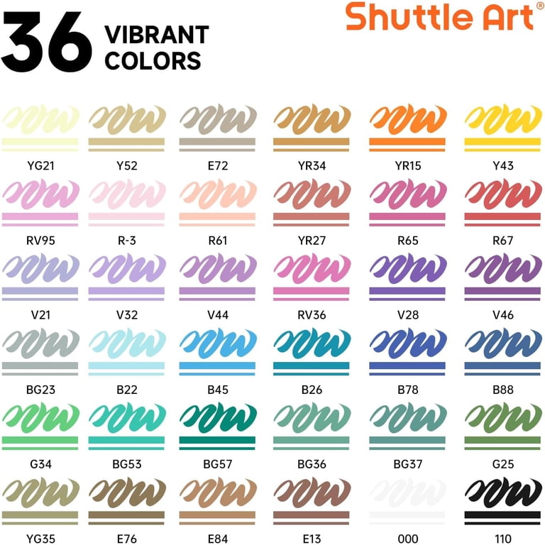 Shuttle Art Acrylic Paint Markers, 36-Color Set with Storage photo 2