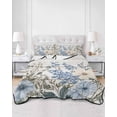 thumbnail image 3 of Blue Floral Spring Twin Size Down Alternative Comforter, Lightweight Comforter Quilt Bedding Set with Pillow Shams Summer Botanical Flower Vintage All Seasons Bed Comforter Duvet Insert 68"x86", 3 of 7