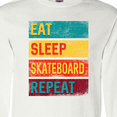 thumbnail image 4 of Inktastic Skateboarding Eat Sleep Skateboard Repeat Long Sleeve T-Shirt, 4 of 5