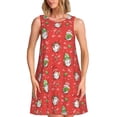 thumbnail image 1 of Disketp merry Christmas gnome para Vestido sin Mangas para Mujeres, Vestidos de Verano para Mujeres, Casual y Holgado para la Playa, 1 of 7