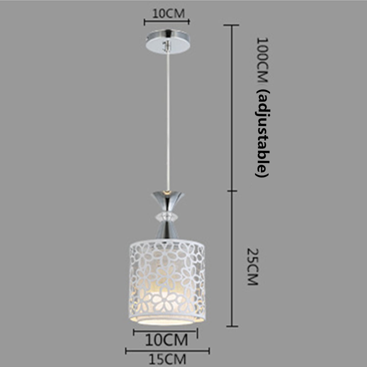 Ceiling Light Modern Crystal Iron Pendant Lamp Dining Room Chandelier Decor