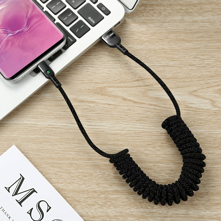 KETAKY Plus Coiled Lightning Cable MFi Certified & CarPlay Compatible Retractabl - Foto 3