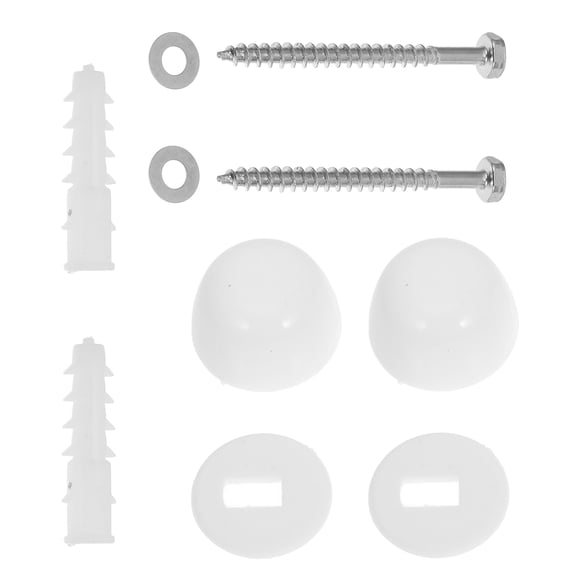 Metal Toilet Floor Bolts and Caps Set 2pcs Toilet Bowl to Floor Bolts with Washers and Round Cover Caps Kit