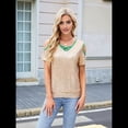 thumbnail image 4 of Camisas Brillantes para Mujer, Blusas de Fiesta con Hombros Descubiertos y Cuello en V, Atuendos para Discotecas de Noche Champán S, 4 of 10