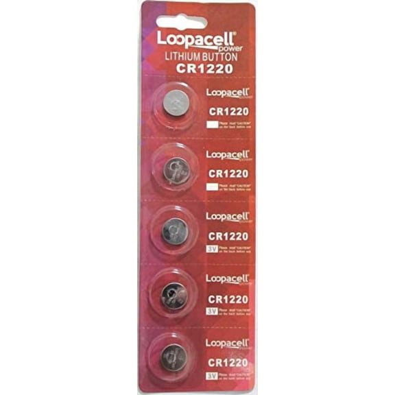 5 Loopacell Button Cell REMOTE FOB KEY KEYLESS CR1220 Batteries